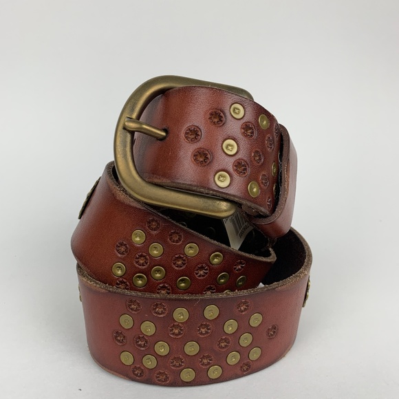 Fossil Accessories - Fossil Brass Leather Embellished Belt